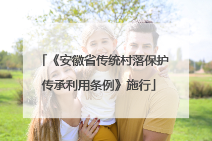 《安徽省传统村落保护传承利用条例》施行